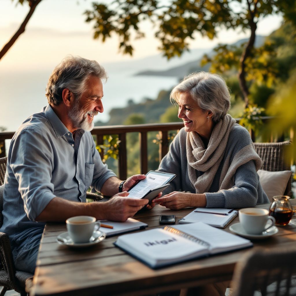 Casal empreendedor após os 60 anos equilibrando negócios próprios com qualidade de vida, demonstrando como o empreendedorismo sênior pode proporcionar realização e bem-estar.